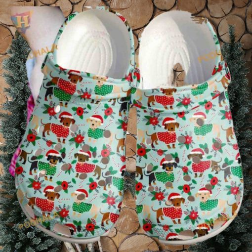 Cute Christmas Dachshunds Festive Crocs Classic Clogs for Holidays