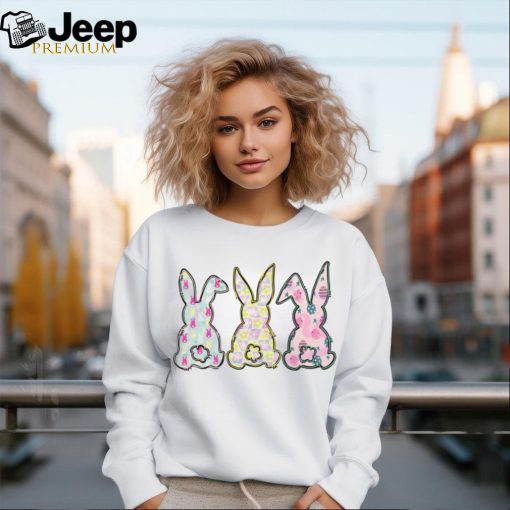 Cute Floral Bunny Easter Happy Easter shirt