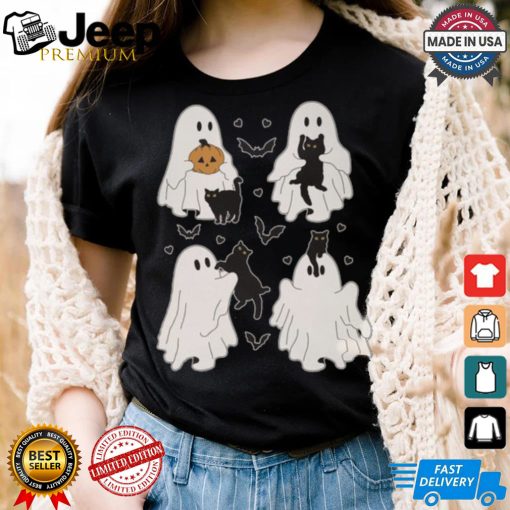 Cute Ghost Cats Garden Flag shirt