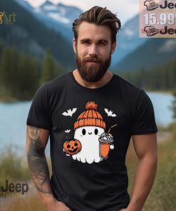 Cute Halloween Ghost with Pumpkin and Coffee shirt