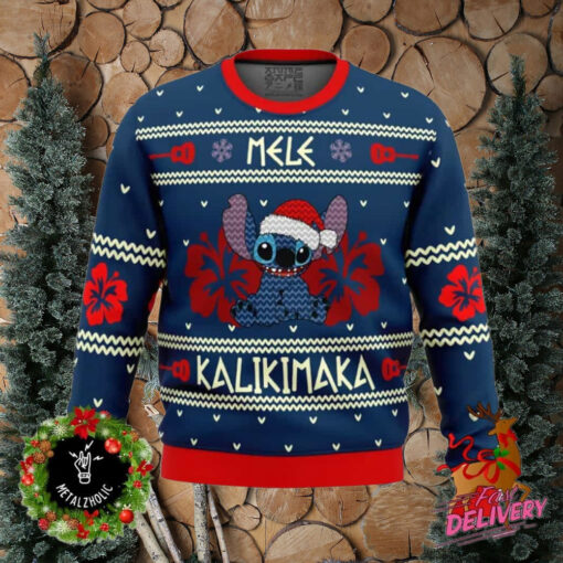 Cute Stitch Mele Kalikimaka Movie Holiday Christmas Gift For Family And Friends Ugly Sweater