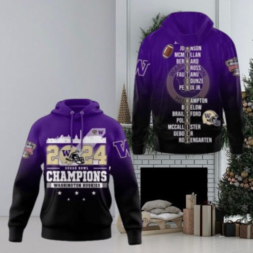 Washington Huskies Hoodie, 2024 Sugar Bowl Champions 3D Hoodie