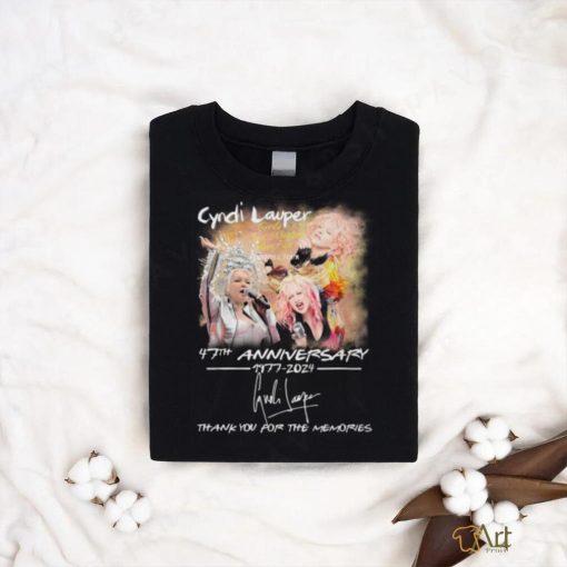 Cyndi Lauper Girls Just Want to Have Fun Farewell Tour 47th Anniversary 1977 2024 Thank You For The Memories T Shirt