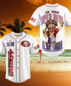 SF 49ers Super Bowl LVIII Custom Name Baseball Jersey