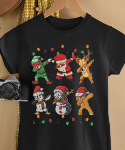 Dabbing Santa Elf Friends Christmas Girls Xmas shirt