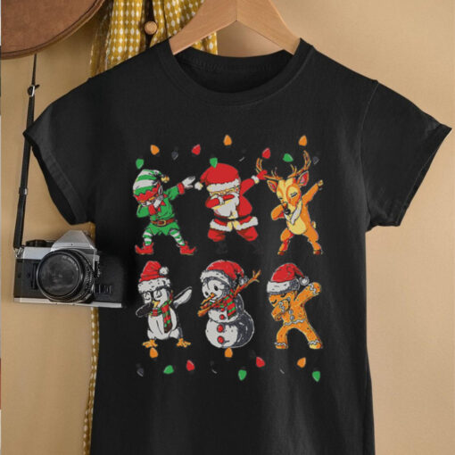 Dabbing Santa Elf Friends Christmas Girls Xmas shirt