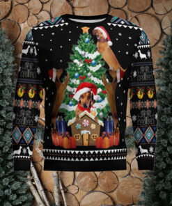 Dachshund Group Christmas Tree Ugly Christmas Sweater