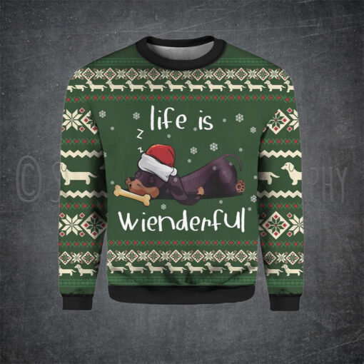 Dachshund Life Is Wienderful Ugly Christmas Sweater