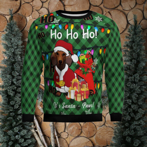 Dachshund Santa Paw Ugly Christmas Sweater