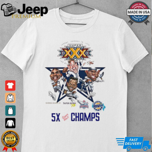 Dallas Cowboys 5X Super Bowl Champions caricature shirt