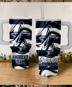 Dallas Cowboys America’s Team Wavy Pattern Tumbler With Handle