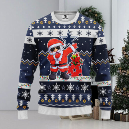 Dallas Cowboys Dabbing Santa Claus Ugly Christmas Sweater