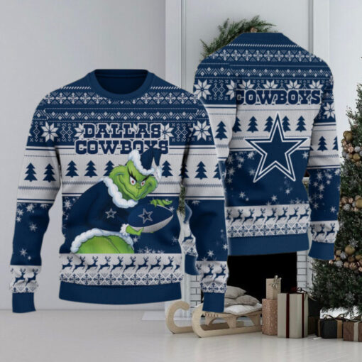 Dallas Cowboys Grinch Ugly Christmas Sweater