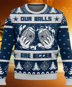 Dallas Cowboys Our Balls Are Bigger 2024 Ugly Christmas Sweater