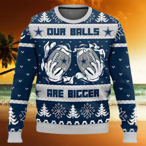 Dallas Cowboys Our Balls Are Bigger 2024 Ugly Christmas Sweater