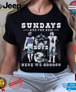 Dallas Cowboys Sundays Are For Dem Here We Goooo Signatures Shirt