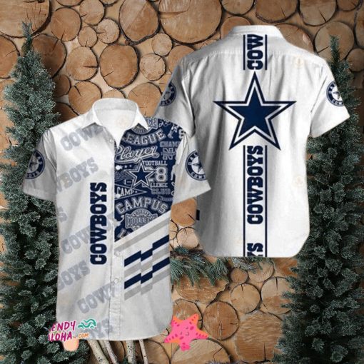 Dallas Cowboys Themed Tropical Hawaiian Shirt Classic Sports Style