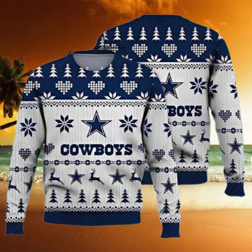 Dallas Cowboys Vintage Design Xmas Tree 2024 Ugly Christmas Sweater