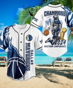 Dallas Mavericks Champions 2024 Western Conference Custom Baseball Jersey – White