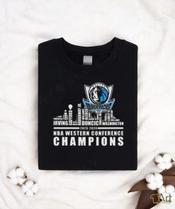 Dallas Mavericks Players Name Skyline 2023 2024 NBA Western Conference Champions shirt