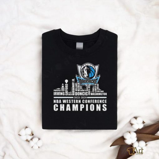 Dallas Mavericks Players Name Skyline 2023 2024 NBA Western Conference Champions shirt