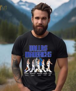 Dallas Mavericks men’s basketball famous player signatures logo 2024 shirt
