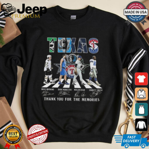 Dallas Stars Dallas Mavericks Dallas Cowboys Texas Rangers Thank You 2024 Walking Signatures Shirt