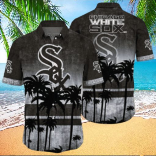 Dark Palm Silhouettes – White Sox Tropical Sunset Aloha Shirt