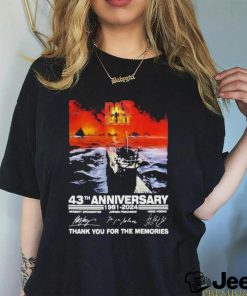 Das Boot 43th Anniversary 1981 2024 signatures Thank You For The Memories T Shirt