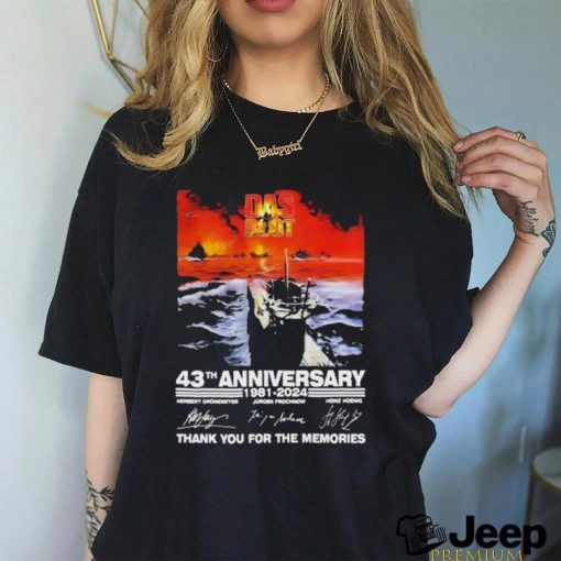 Das Boot 43th Anniversary 1981 2024 signatures Thank You For The Memories T Shirt