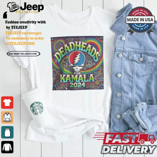 Deadheads For Kamala Harris For President 2024 Psychedelic Trippy Support Kamala Grateful Dead T shirt