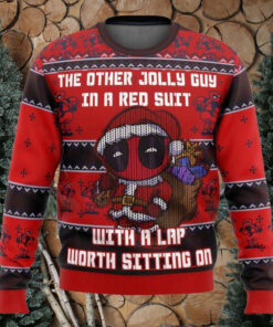 Deadpool Jolly Santa Hat Ugly Christmas Sweater