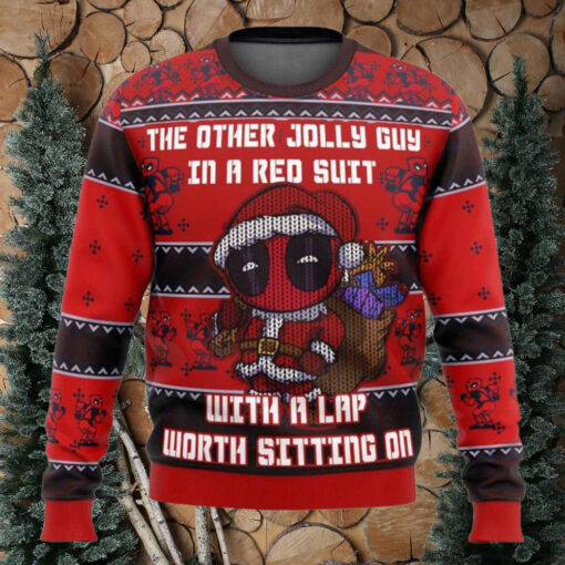 Deadpool Jolly Santa Hat Ugly Christmas Sweater