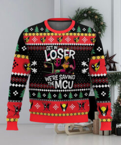 Deadpool Wolverine Get In Loser We’re Saving The MCU Ugly Christmas Sweater