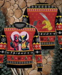 Deadpool Wolverine Ugly Sweater, Funny Bestie Friends Deadpool Sweater