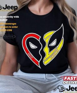 Deadpool and Wolverine best friends pendant half heart shirt