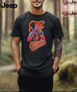 Deadpool heart hand Baltimore Orioles shirt