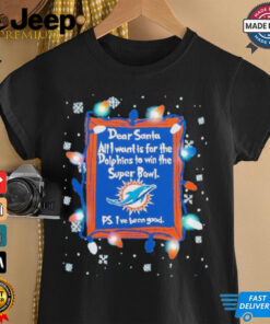 Dear Santa Miami Dolphins Christmas Lights shirt