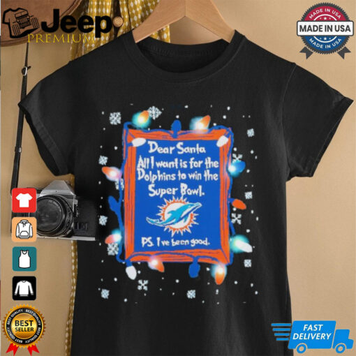 Dear Santa Miami Dolphins Christmas Lights shirt