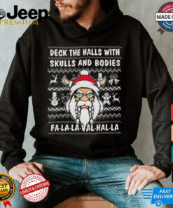 Deck The Halls With Skulls And Bodies Funny Viking Christmas Shirt