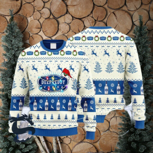 Deep Eddy Vodka Reindeer Snowy Night Ugly Sweater