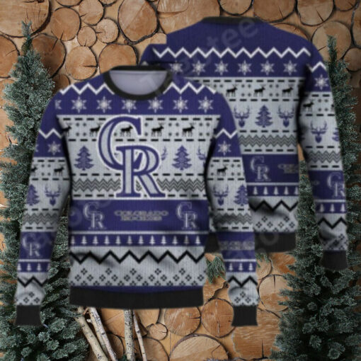 Deer And Trees Colorado Rockies Ugly Christmas Sweater