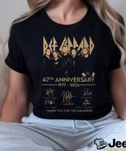 Def Leppard 47th Anniversary 1977 2024 Signatures Thank You For The Memories T Shirt