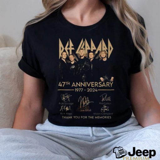 Def Leppard 47th Anniversary 1977 2024 Signatures Thank You For The Memories T Shirt