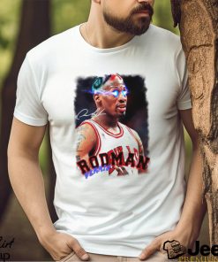 Dennis Rodman electric eye player Chicago Bulls NBA signature shirt