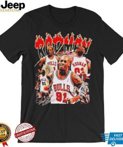 Dennis rodman chicago bulls basketball graphic signature T shirt