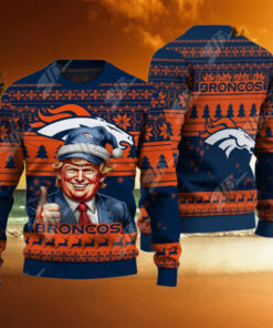 Denver Broncos Christmas Donald Trump Knitted Sweater