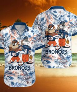 Denver Broncos Hawaiian Shirt Taz and Bugs For NFL Team