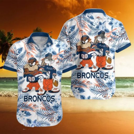 Denver Broncos Hawaiian Shirt Taz and Bugs For NFL Team