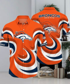 Denver Broncos Logo NFL Football Team Men Hawaiian Shirt Custom Best Football Fan Gift